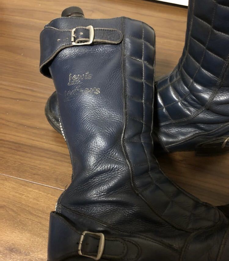 ネイビー 27.5~28cmくらい　Lewis leathers ルイスレザー ビンテージレジーブーツ ロードレーサー UK10_画像8