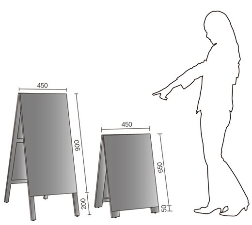 木製 A型 立て看板 ミニ 案内板 幅45cm 高さ70cm スタンド こくばん 黒板 赤 青 緑 両面 チョーク メニューボード 店舗什器_画像4