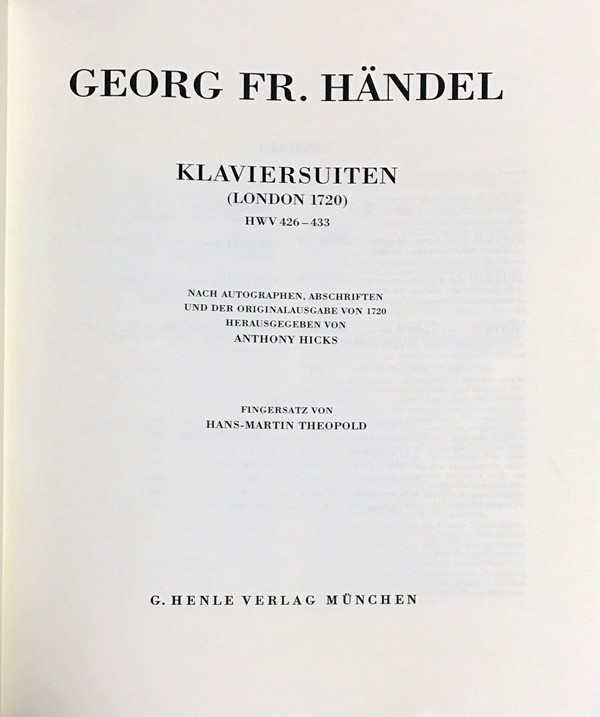 ヘンデル クラヴィーアのための組曲集 第1巻-第8巻 (ピアノ・ソロ) 輸入楽譜 Handel Klaviersuiten 洋書の画像2
