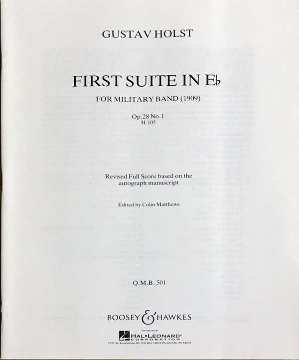 ホルスト 吹奏楽のための第1組曲 変ホ長調 校訂：コリン・マシューズ (吹奏楽フルスコアのみ) 輸入楽譜 Holst First suite in Eb Op.28No.1_画像1