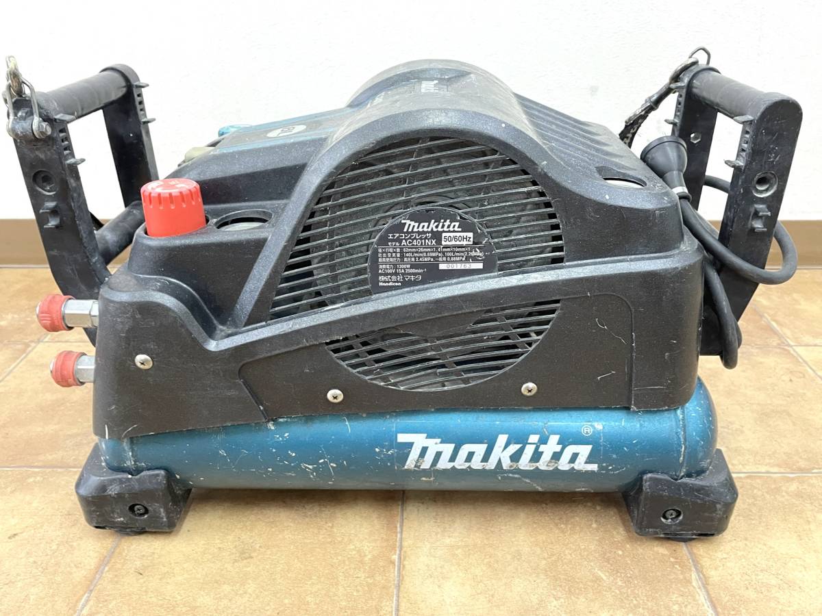 【ジャンク品】マキタ makita エアコンプレッサ AC401NX 100V 1300W ※完全不動品 管231129 DRAR_画像4