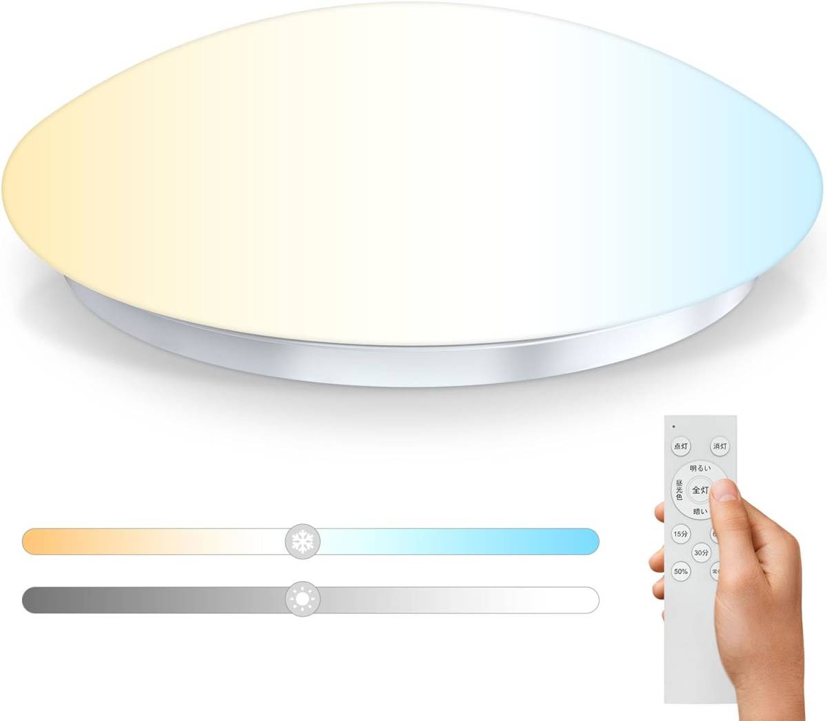 LED シーリングライト 6畳 リモコン付き 10-100%調光 3000-6500K 暖色 冷色 2400lm _画像1