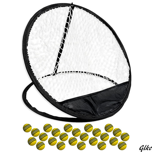 収納バッグ チッピング チップショット ゴルフ アプローチ 練習 セット シンプル 折り畳み ネット ボール ２５個