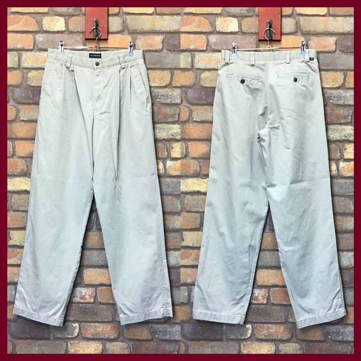 BP1-966★76センチ位★お買い得品★【Levi's by DOCKERS ドッカーズ】ツータック チノパン【W31×L32 メンズ M】グレージュ USA古着_画像5