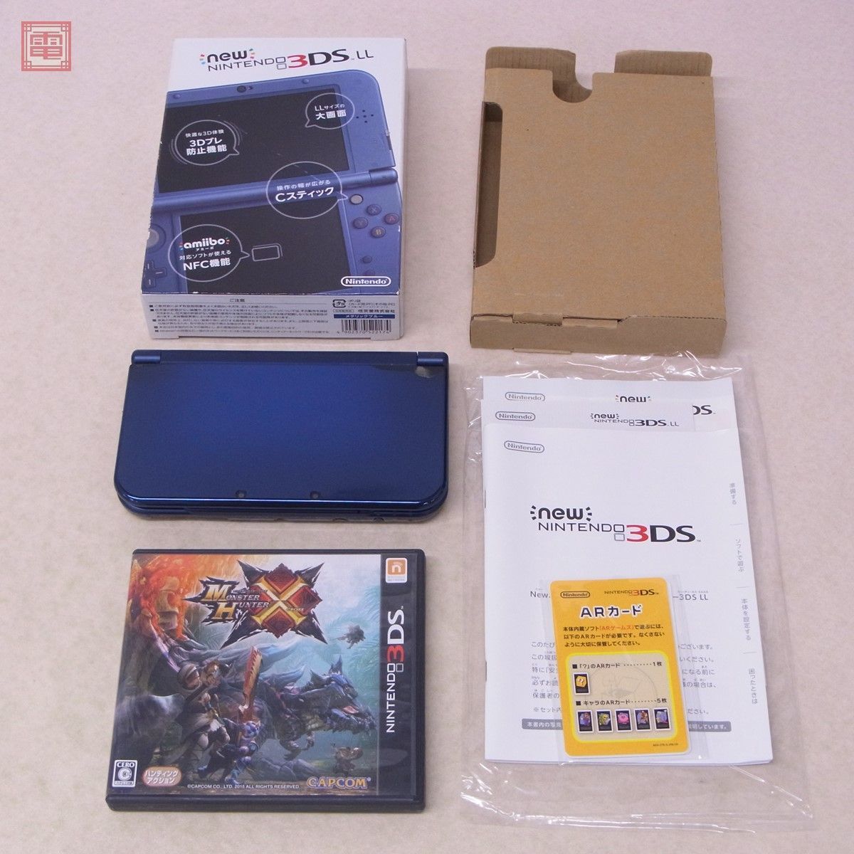 1円〜 new ニンテンドー3DS LL 本体 メタリックブルー METALLIC BLUE RED-001 Nintendo ニンテンドー 任天堂 箱説+ソフト付 動作確認済【10_画像1
