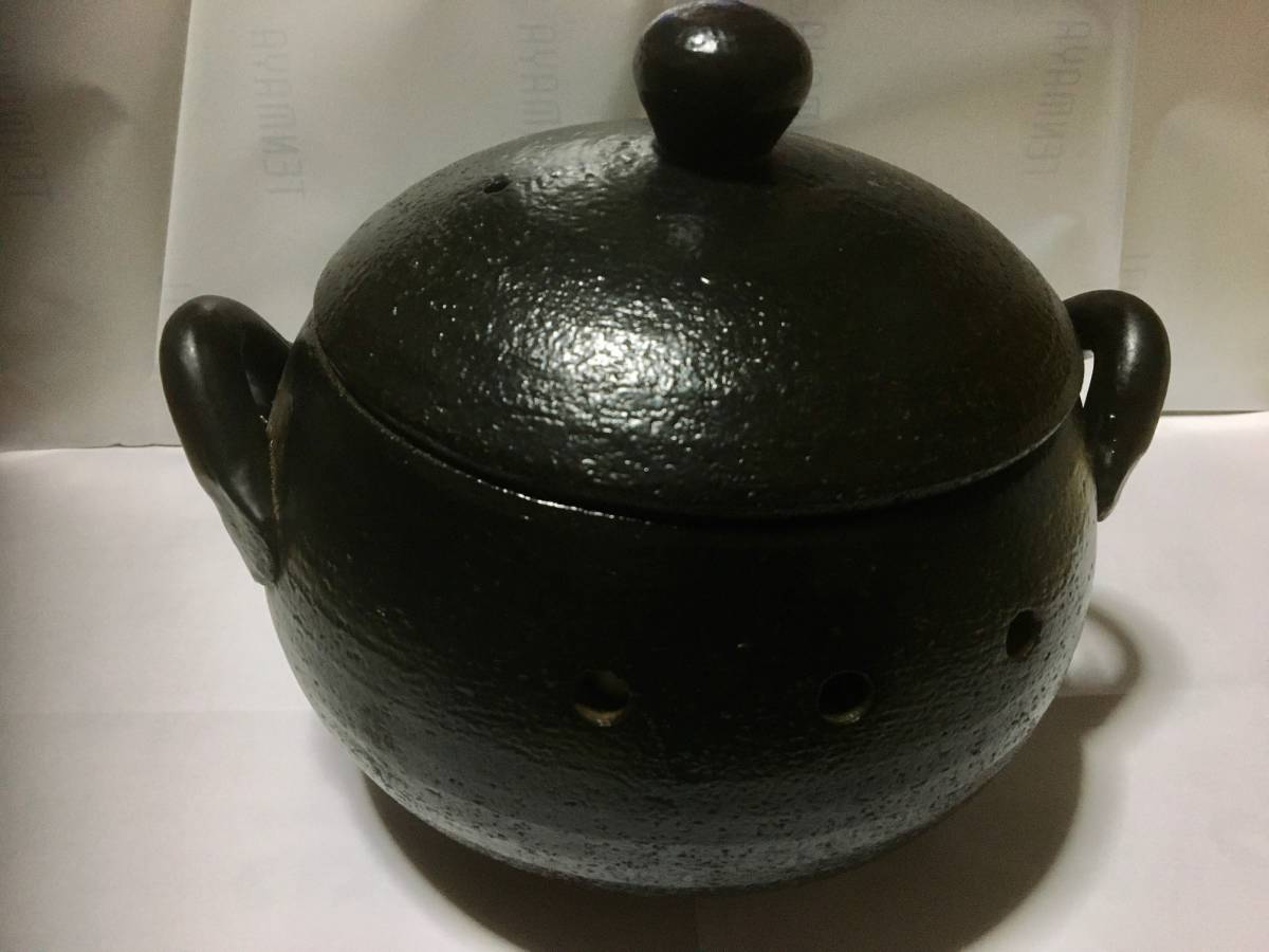 【中古】【株式会社スズ木】黒吹き・焼きいも器・石付き・日本製_画像9