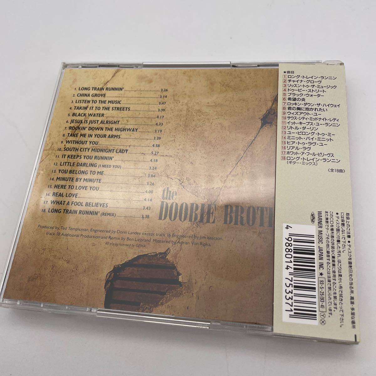 【帯付】ドゥービー・ブラザーズ/Listen to the Music the Very Best of the Doobie Brothers/ドゥービーズ・ベスト/CD_画像2