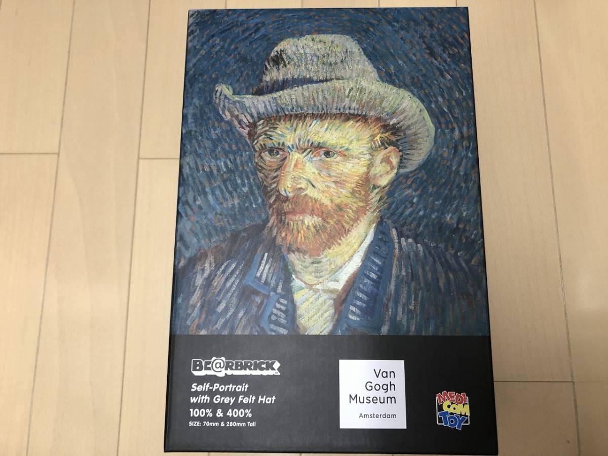 未開封品 MEDICOM TOY x Van Gogh Museum ベアブリック 100% & 400% フィギュア バン ゴッホ Self-Portrait with Grey Felt Hat BE@RBRICK_画像1