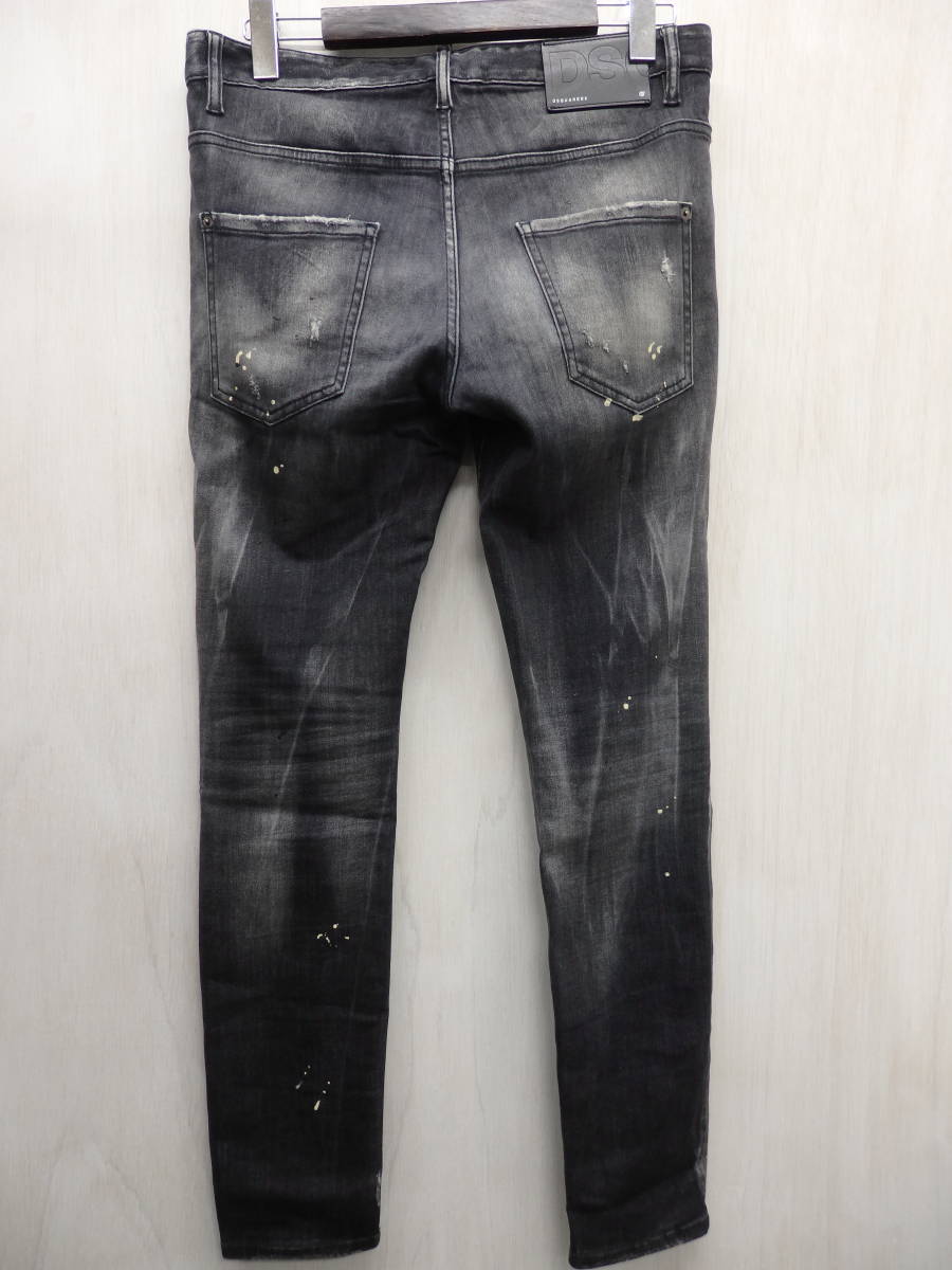 mf60) DSQUARED2 TRASH WASH SUPER TWINKY JEAN ディースクエアード ダメージ加工 デニムジーンズ スキニー S74LB0810 48 パンツ_画像2