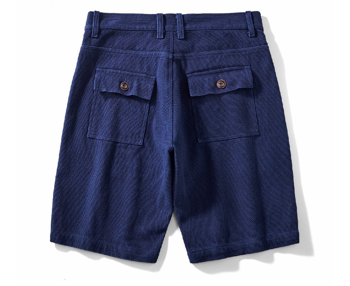 レトロ 藍染 刺し子 ハーフパンツ Fatigue Pants OG107 リメイク 夏 ショートパンツ メンズ 短パン 天然インディゴ 15oz 綿100% 厚手 XL_画像2