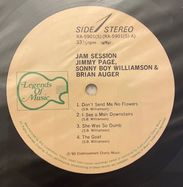 JIMMY PAGE SONNY BOY WILLIAMSON BRIAN AUGER【JAM SESSION】ジミーペイジ　1964年　ロンドン　国内RA-5901 美盤　LP_画像2