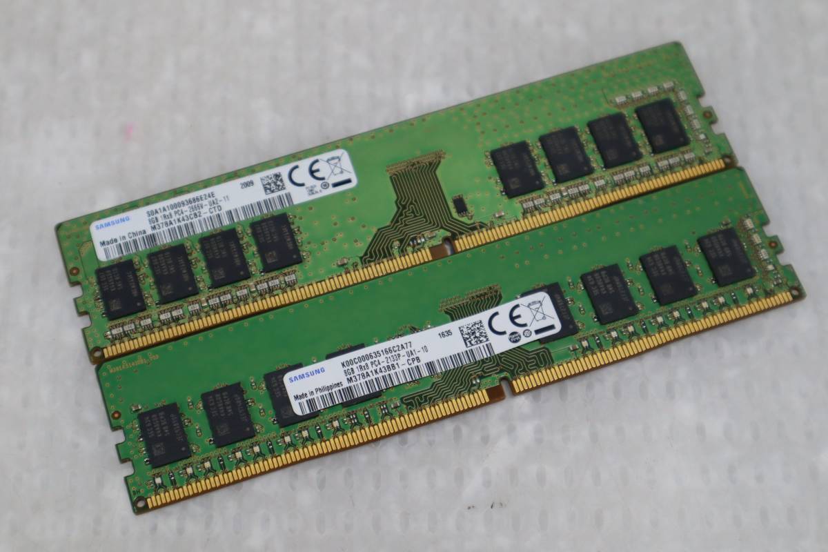 E0752 # SAMSUNG Samsung 2 шт. комплект 8GB*2 листов =16GB 1Rx8 PC4-2133P-UA1-10 настольный персональный компьютер для память 