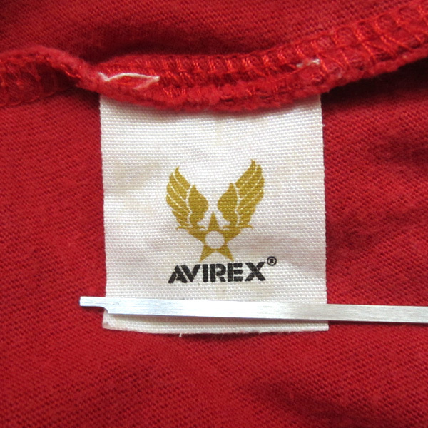 美品　AVIREX／アビレックス　刺繍プリント　半袖Tシャツ　赤_画像7