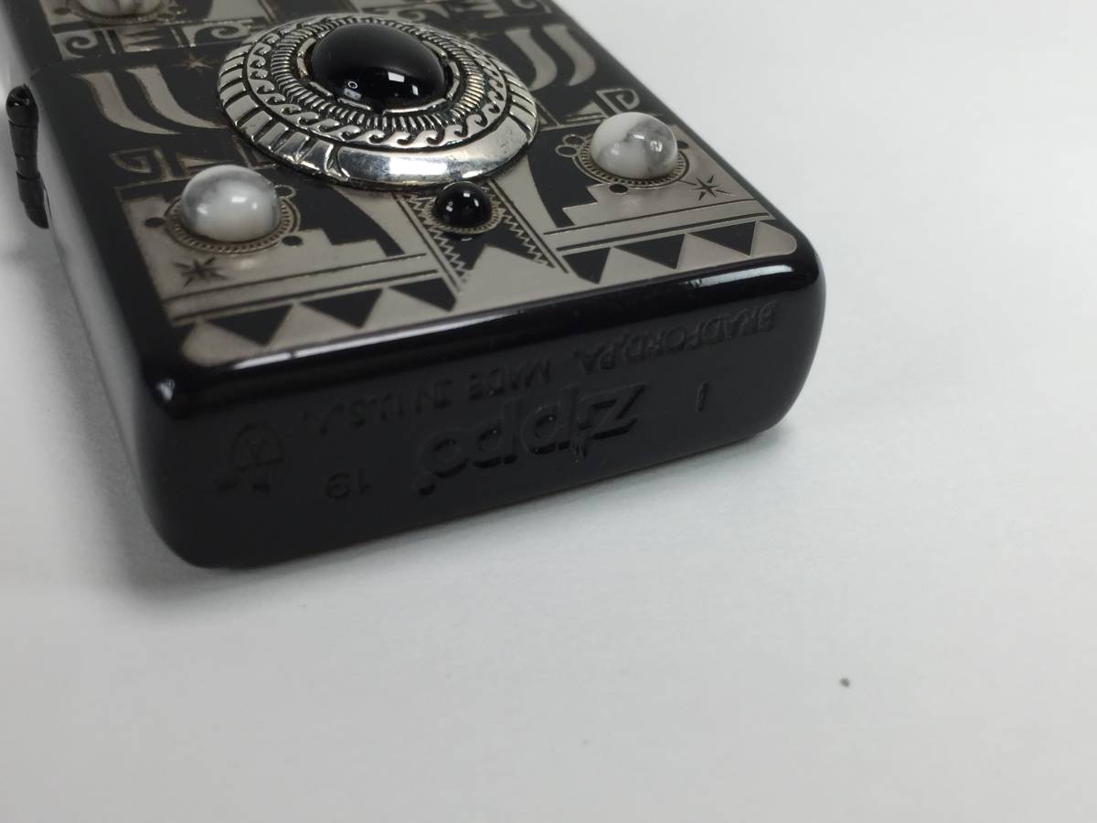 【パケ無料】美品 ZIPPO/ジッポー ARMOR/アーマーケース INDIAN SPIRIT/インディアンスピリット オニキス 2019年製 [p1110]_画像5