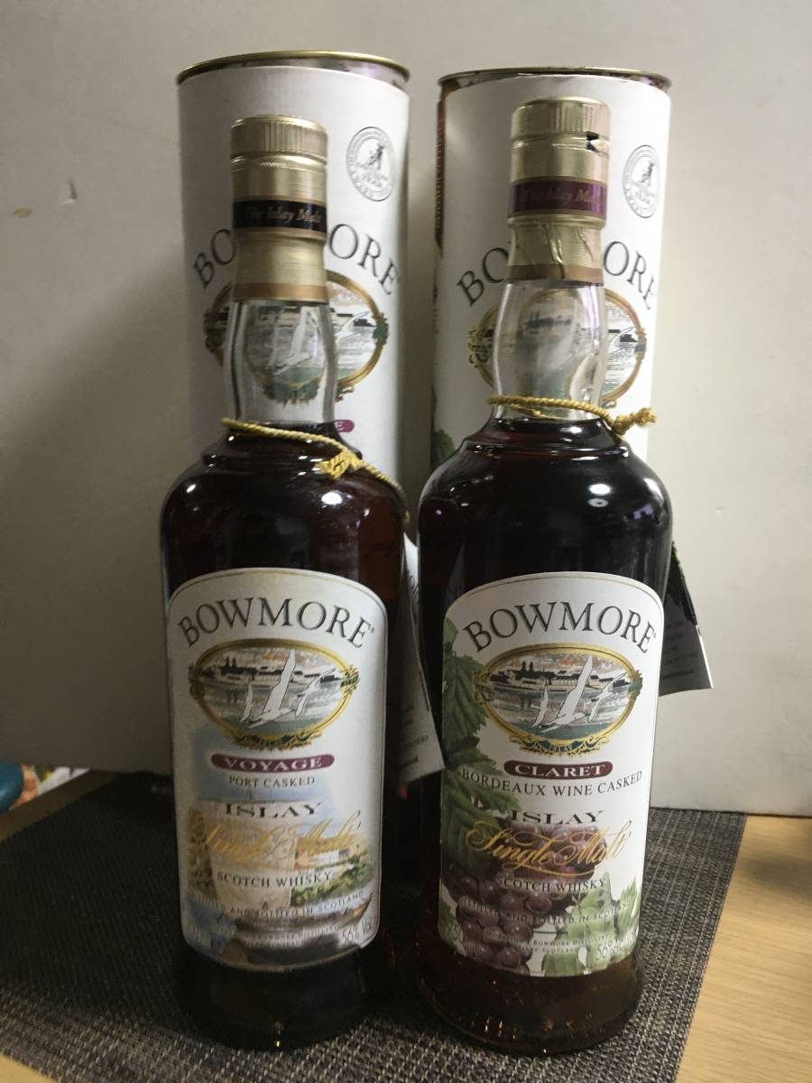 [RARE428] BOWMORE VOYAGE 56%. 700ml. &. CLARET 56%. 750ml_画像1