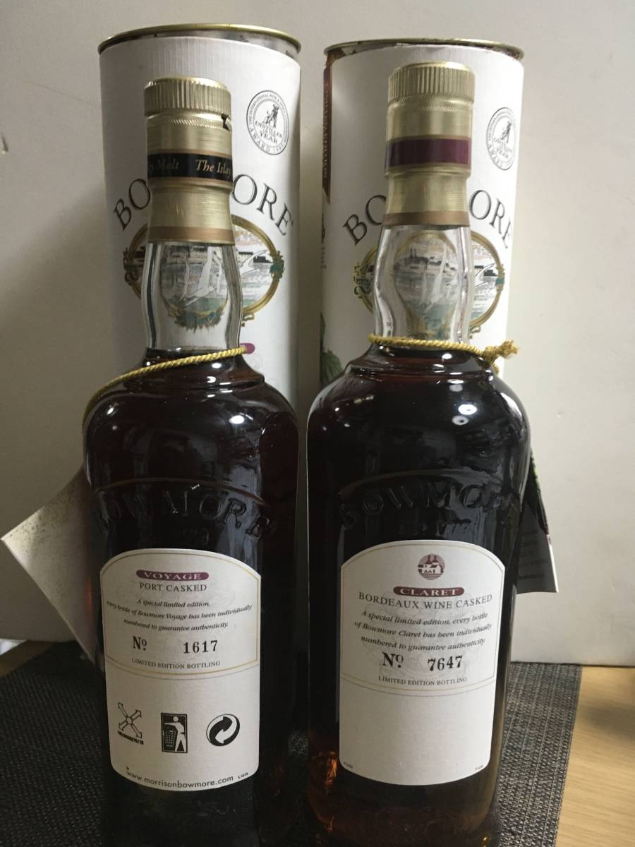 [RARE428] BOWMORE VOYAGE 56%. 700ml. &. CLARET 56%. 750ml_画像2