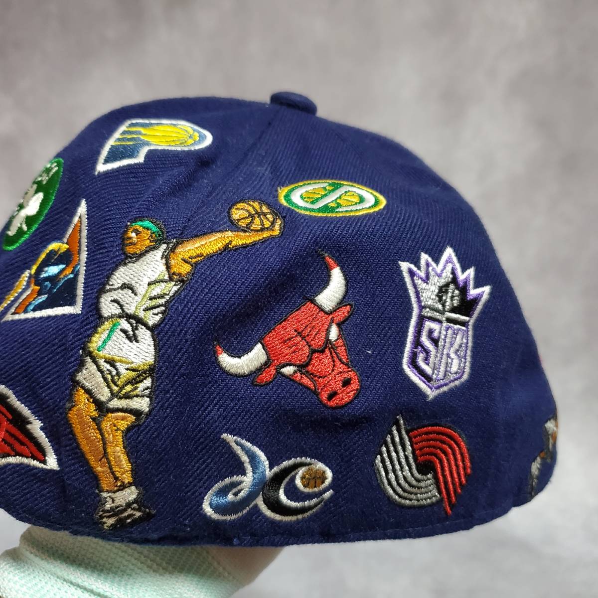 【激レア　USA製】　NEW ERA　ニューエラ　NBA　キャップ　帽子　正規品　59FIFTY　7 5/8　61㎝　フルデコ　刺繍　80s　90s　ビンテージ