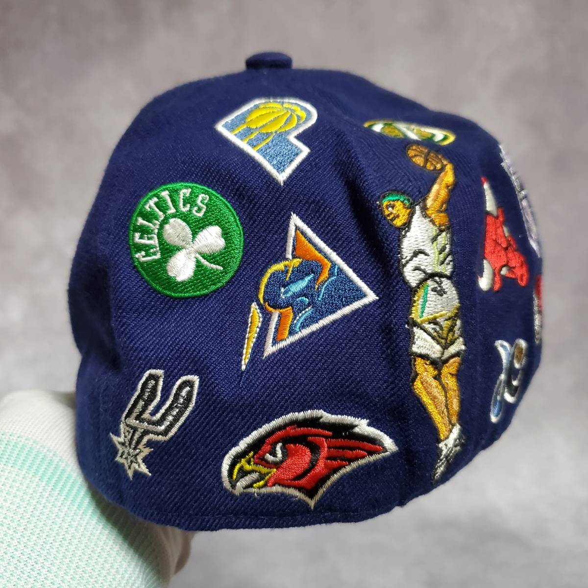 【激レア　USA製】　NEW ERA　ニューエラ　NBA　キャップ　帽子　正規品　59FIFTY　7 5/8　61㎝　フルデコ　刺繍　80s　90s　ビンテージ