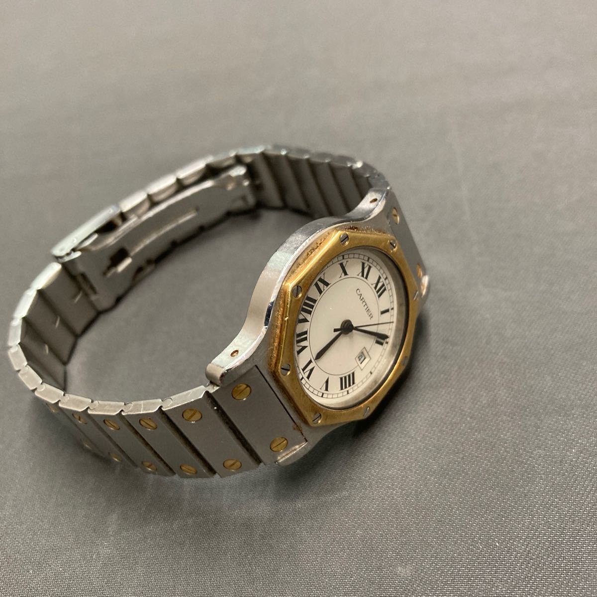 388◆CARTIER オクタゴン　旧型バックル　AC1790gr　OR 0.750　2.65gr　296634459　自動巻　ヴィンテージ_画像9