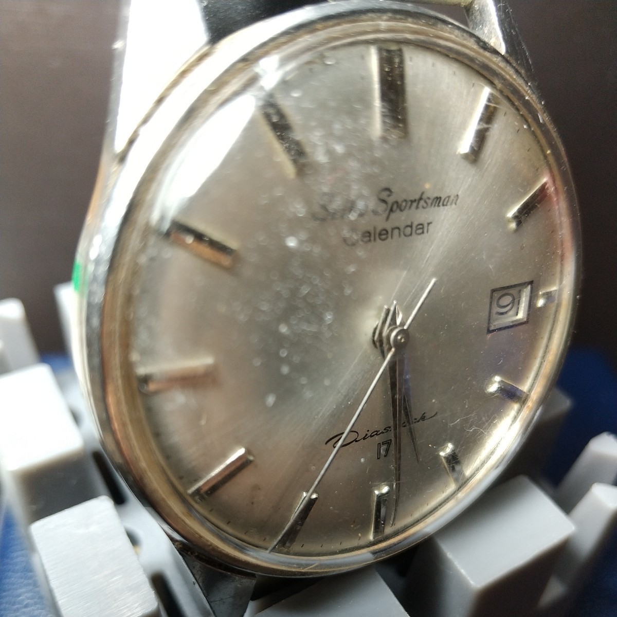 SEIKO SPORTSMAN vintagwatch セイコー スポーツマン DIASHOCk17石 手巻き アンティーク メンズ 腕時計 稼働品 フェースのみ 211 fc-2v _画像3