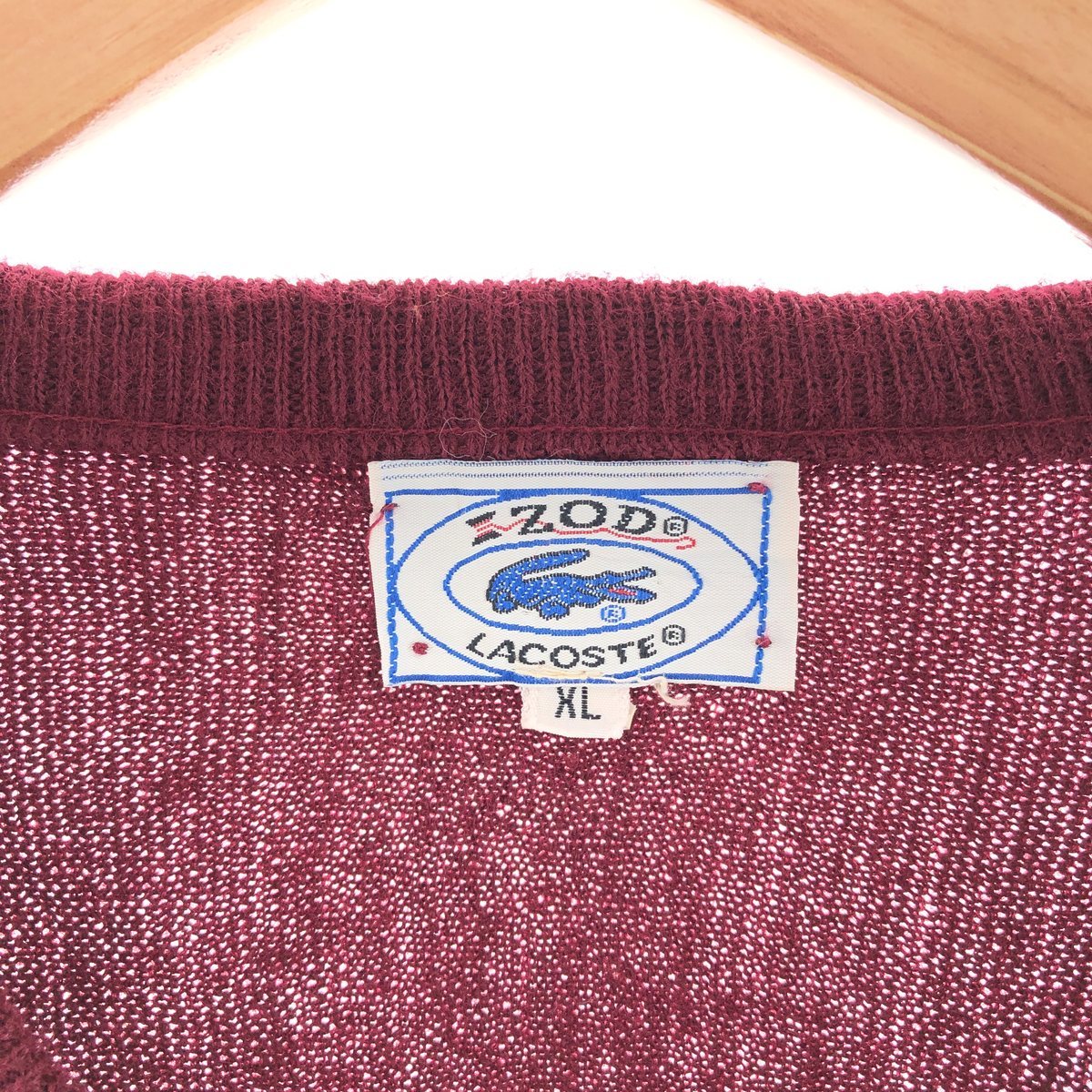 古着 80年代 ラコステ LACOSTE IZOD Vネック アクリルニットセーター メンズXL ヴィンテージ /taa001532_画像3