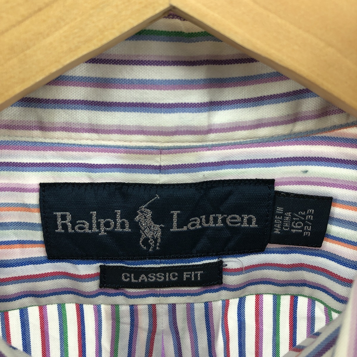 古着 ラルフローレン Ralph Lauren CLASSIC FIT 長袖 ボタンダウンストライプシャツ メンズL /eaa396203_画像3