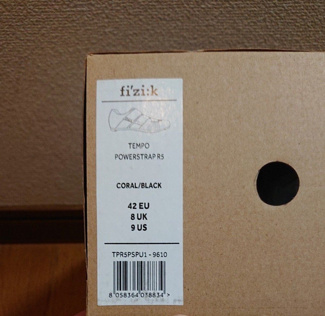  last price cut! new goods fizik TEMPO POWERSTRAP R5 CORAL/BLACK EU42 27cm fi'zi:k ton poR5 binding shoes 