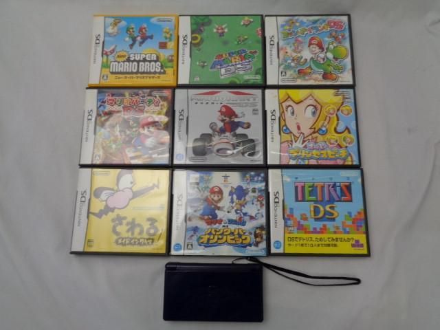 【同梱可】中古品 ゲーム ニンテンドーDS 本体 DS Lite マリオカート スーパーマリオ64DS 等 ソフト 9点 グッズセッ_画像1