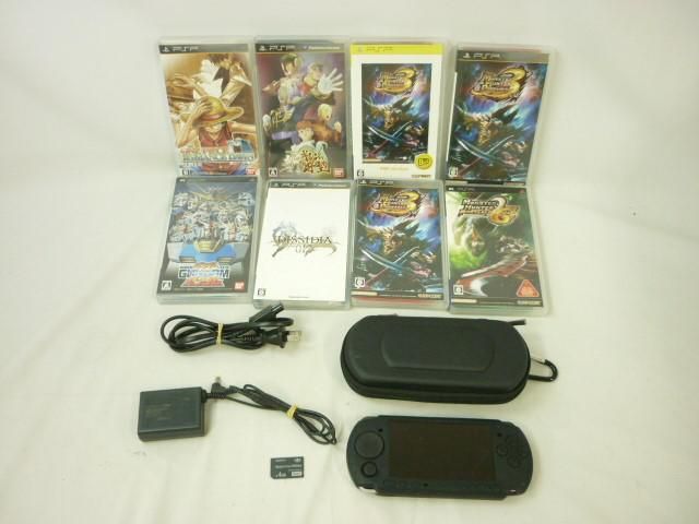 【同梱可】中古品 ゲーム PSP 本体 PSP3000 ピアノブラック 動作品 ソフト モンスターハンターポータブル 3rd 等 グ_画像1