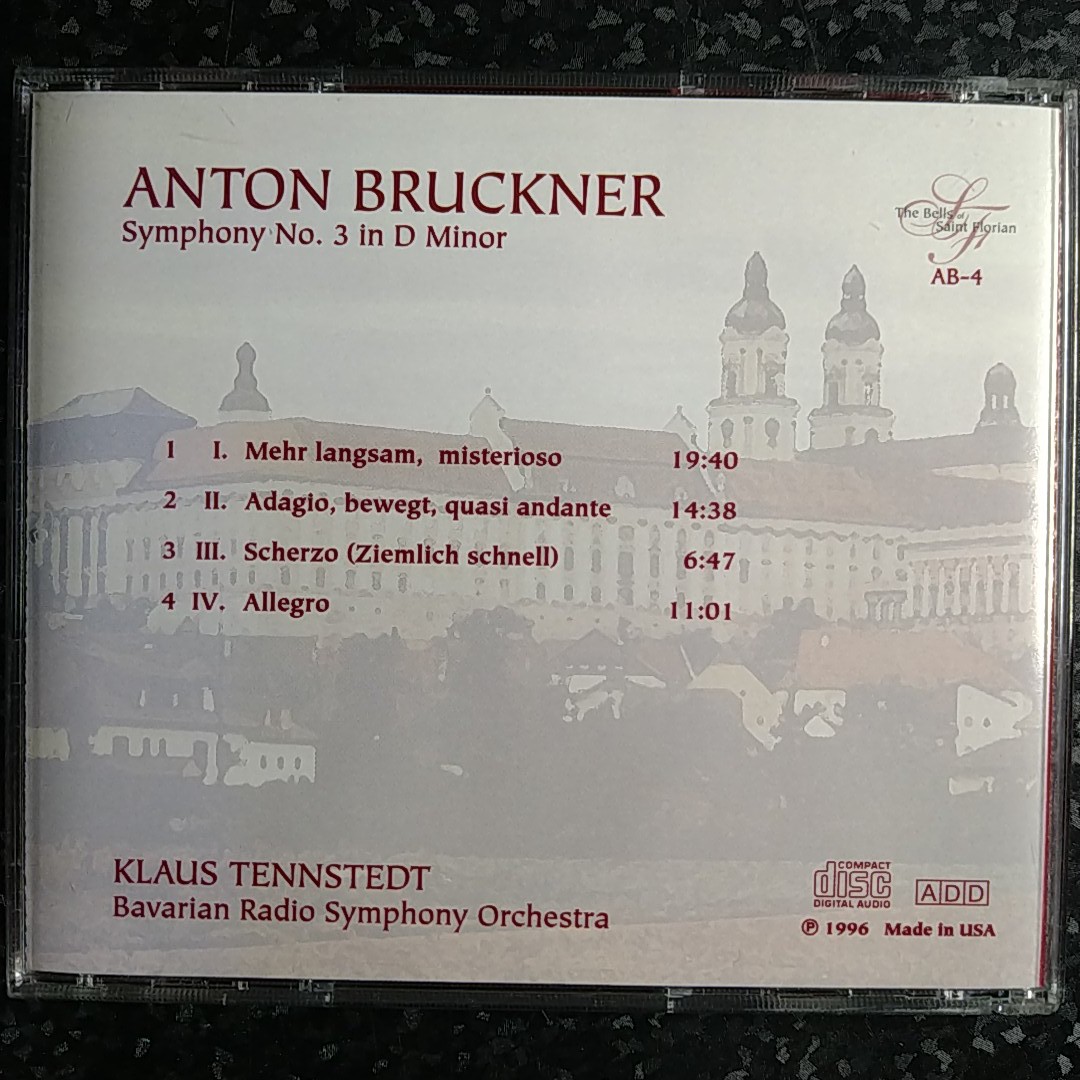 k（輸入盤）テンシュテット　ブルックナー　交響曲第3番　Tennstedt Bruckner Symphony No.3 The Bells of Saint Florian_画像2