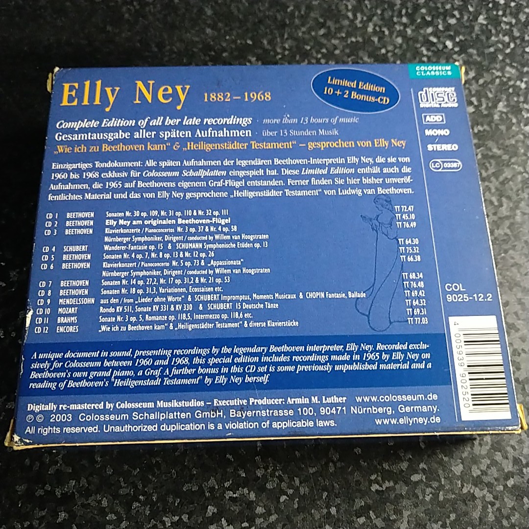 k（10CD+bonus 2CD）エリー・ナイ　後期録音全集　Elly Ney Late Recordings Complete 12CD_画像2
