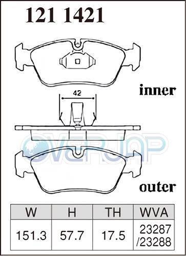 Z1211421 DIXCEL Zタイプ ブレーキパッド フロント用 BMW E46 (HATCHBACK) AT18/AU20 2001/10～2005/4 316ti/318ti/325ti_画像2