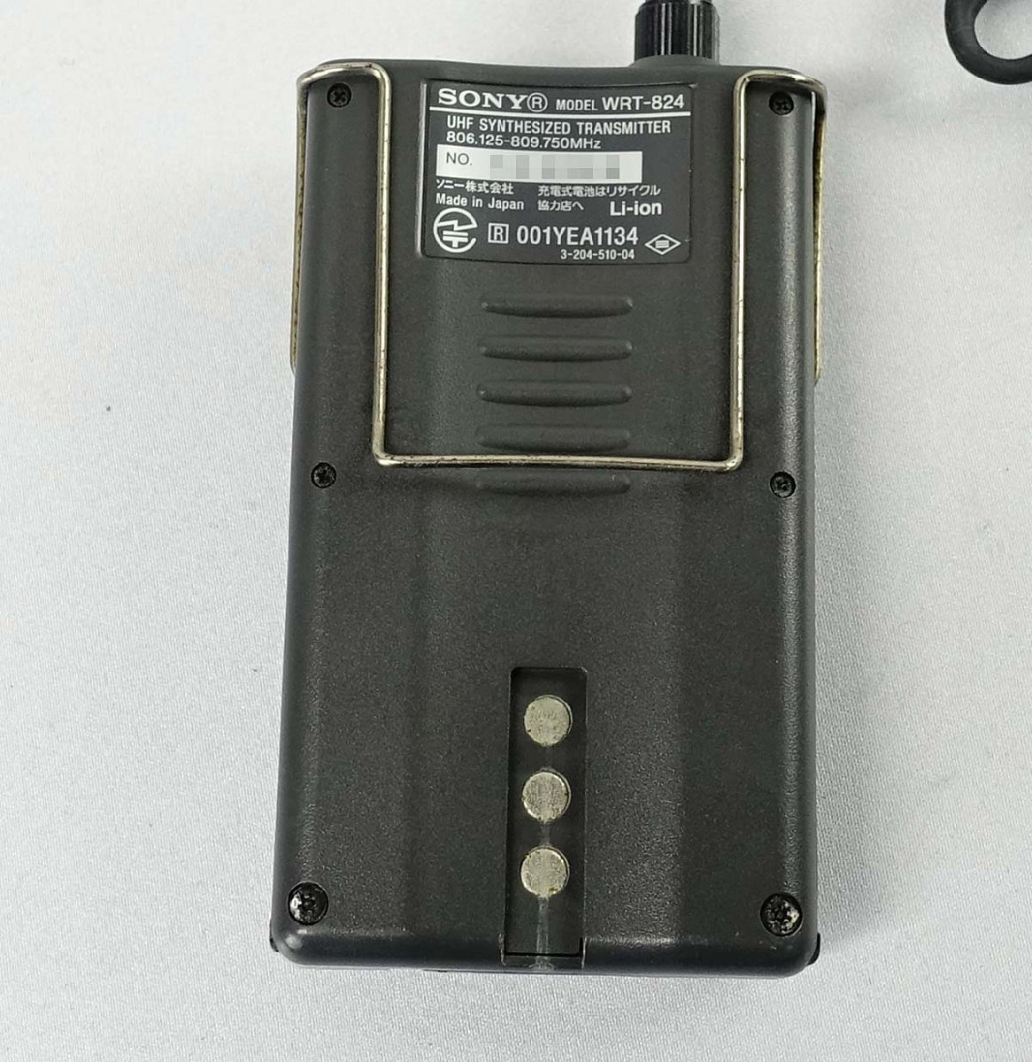 現状品 SONY セットWRT-824 WRT-804 UHFシンセサイザー トランスミッター タイピン型マイク ワイヤレスマイク BC-815A ソニー S111607_画像6