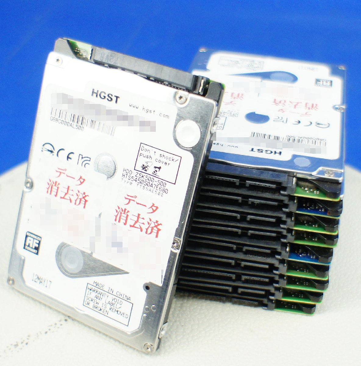 HDD 500GB 10個セット HGST 2.5インチ SATA データ消去済 ハードディスク レターパックプラス PC F111606_画像1