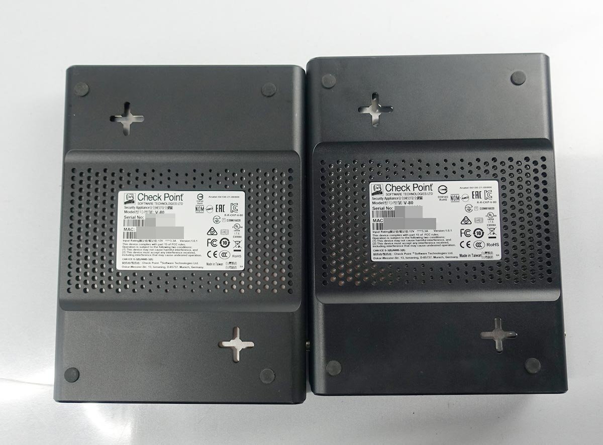 2台セット AC有 通電確認 初期化済 Check Point チェックポイント V-80 アプライアンス UTM ネットワーク PC パソコン ルーター N111402_画像4