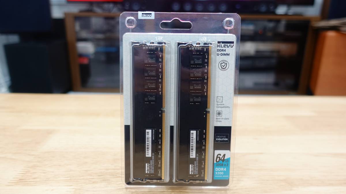 ★１円スタート！★ 1年保証付き 新品 PC メモリ DDR4-3200 PC4-25600 32GB×2枚(合計64GB)KLEVV KD4BGUA80-32N220D パソコン メモリー_画像2