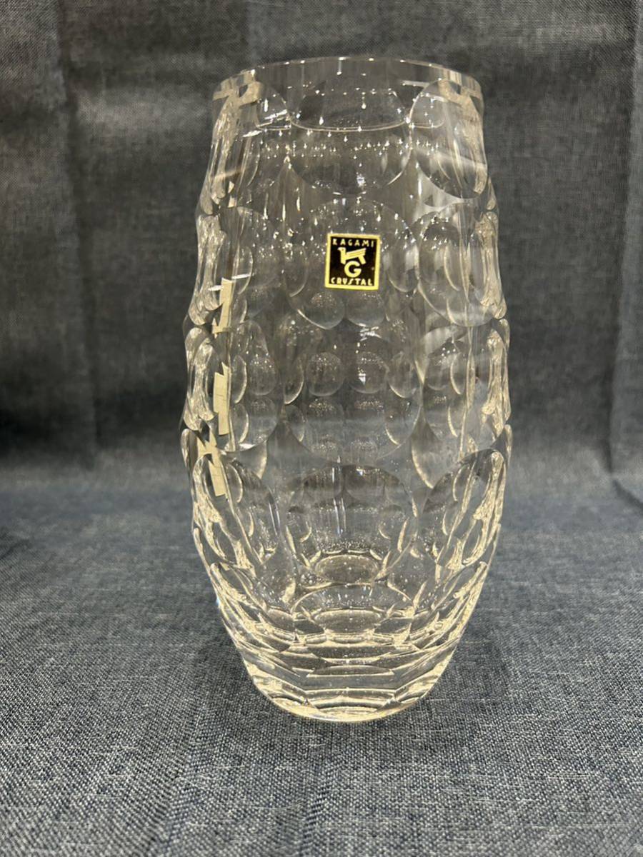 ◯KAGAMI CRYSTAL GLASS カガミクリスタル 花瓶花器 F-275 ご_画像2