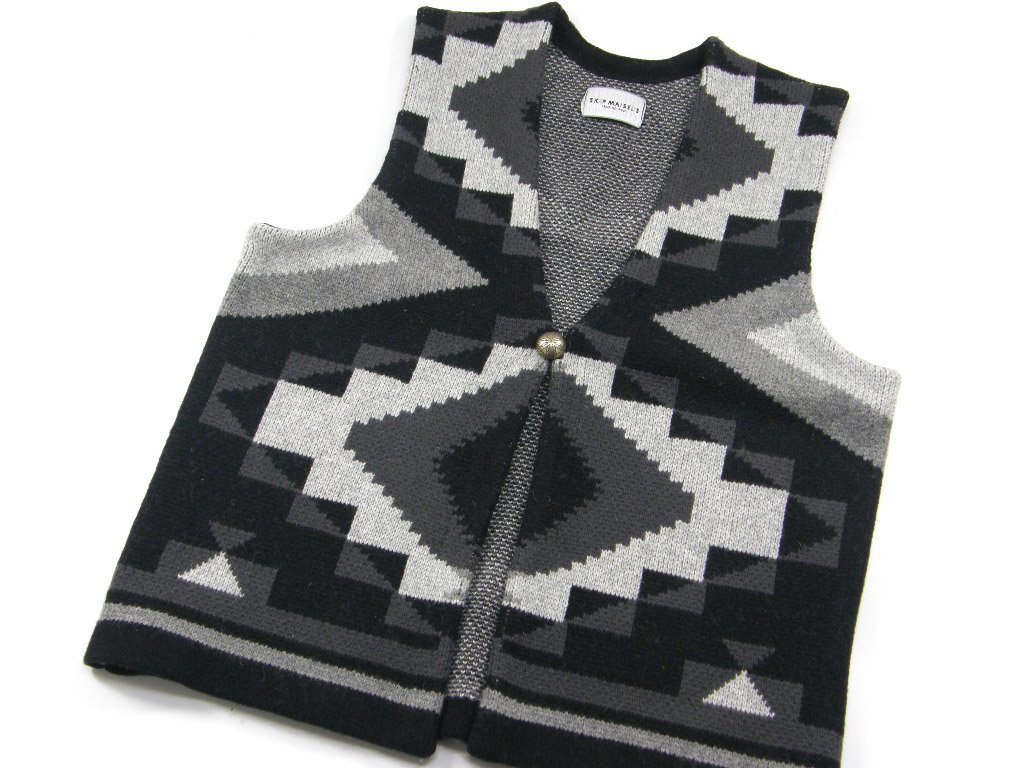 新品 【SKIP MAISELS / スキップメイセルス】 CIBORA VEST シボラ ベスト L ユニセックス 秋冬春 ガナド ナバホ ネイティブ 352920 ニット_画像2