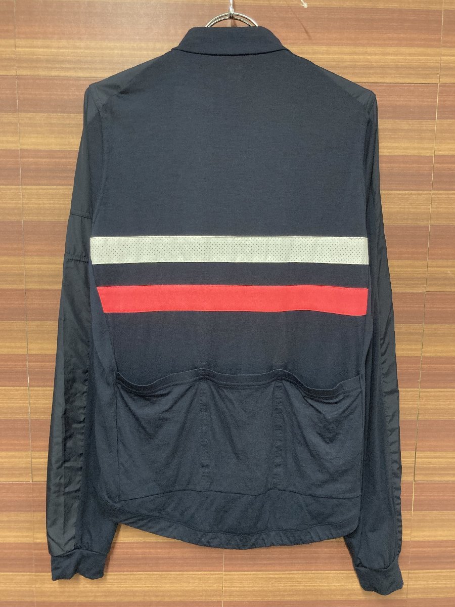 HF149 ラファ Rapha ブルべロングスリーブウィンドブレークジャージ BREVET LONG SLEEVE WINDBLOCK JERSEY 長袖 黒 M 裏起毛_画像2