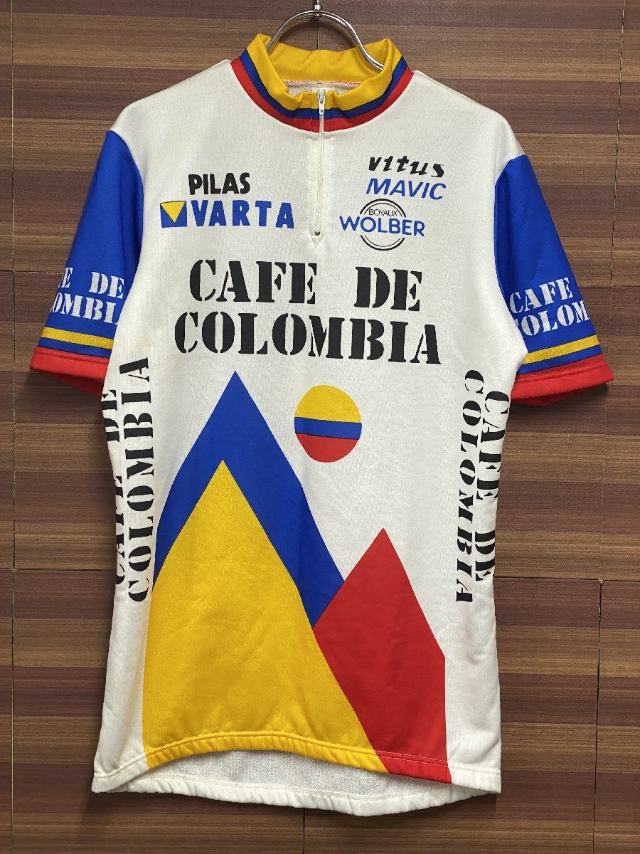 HF462 CAFE DE COLOMBIA 半袖サイクルジャージ サイズ4 白_画像1