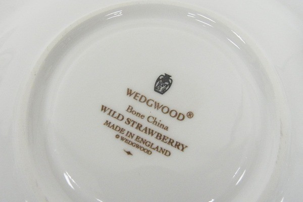 N141-J16-1686 WEDGWOOD ウエッジウッド ワイルドストロベリー カップ＆ソーサー 6客 現状品⑧_画像5