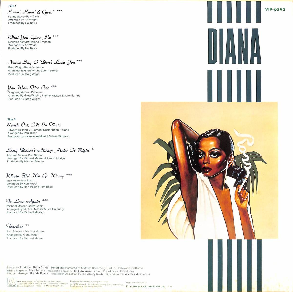 A00567563/LP/ダイアナ・ロス (DIANA ROSS)「Ross (1978年・VIP-6592・リズム&ブルース・ソウル・SOUL・ファンク・FUNK・ディスコ・DISCO_画像2