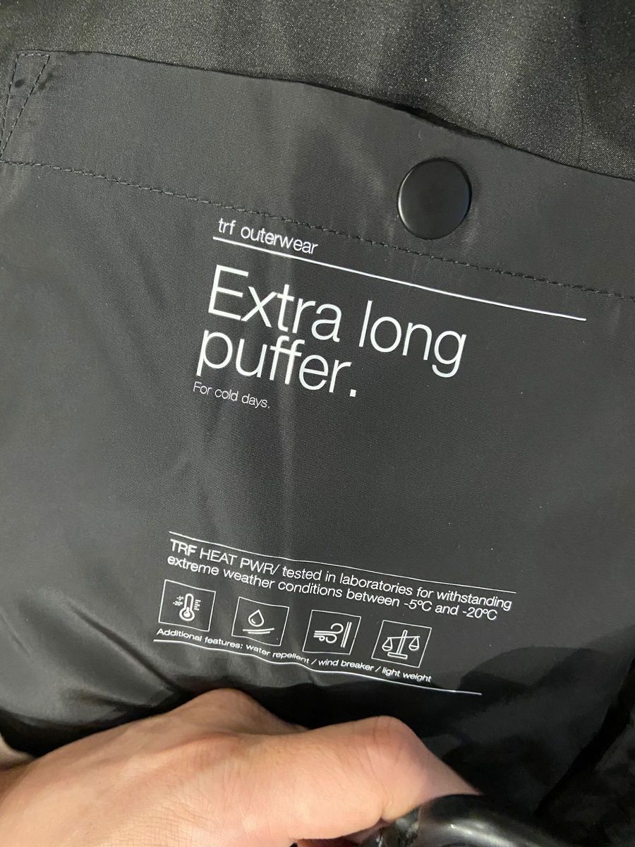 ZARA エクストラロング丈撥水加工パフジャケット S ブラック ZARA エクストラロング丈撥水加工パフジャケット S ブラック