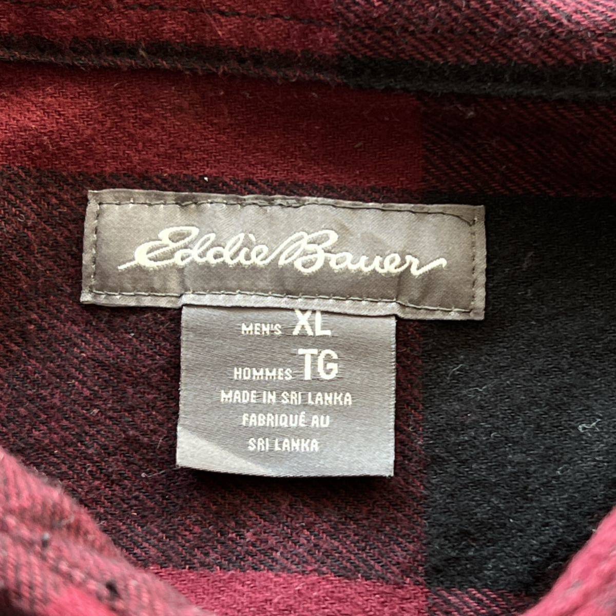 Eddie Bauer エディー・バウアー　ボタンダウン フランネルシャツ　長袖シャツ　チェック柄　サイズXL_画像2