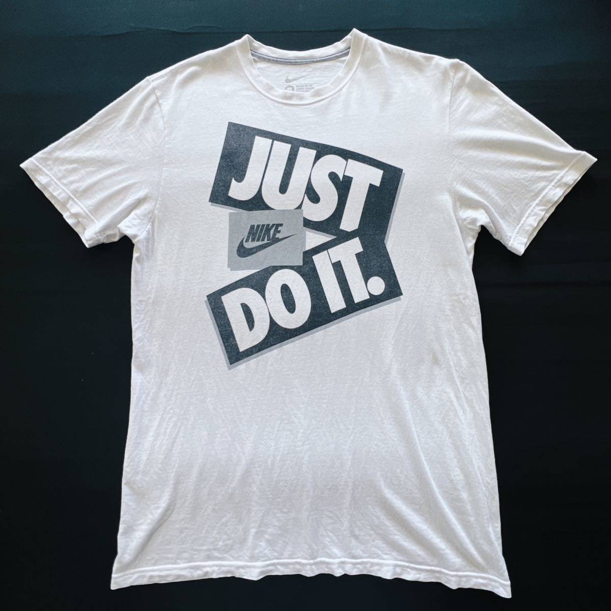 NIKEナイキ 半袖Tシャツ just do it ビッグロゴプリント 白 サイズMの画像1