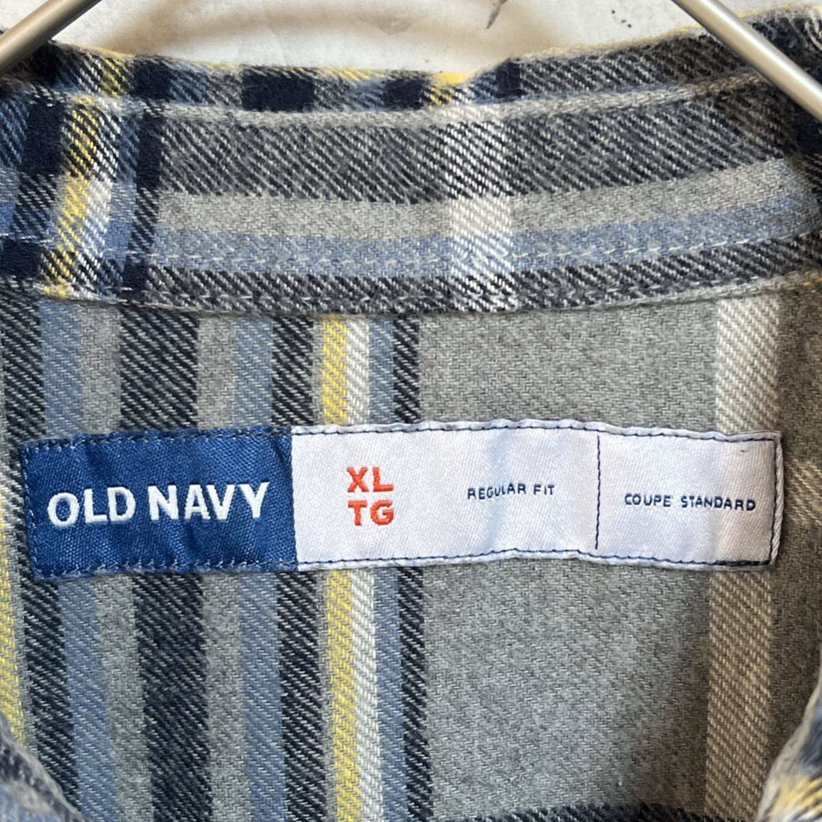 OLD NAVY オールドネイビー　フランネルシャツ 長袖シャツ チェック柄　レギュラーフィット　サイズXL_画像3