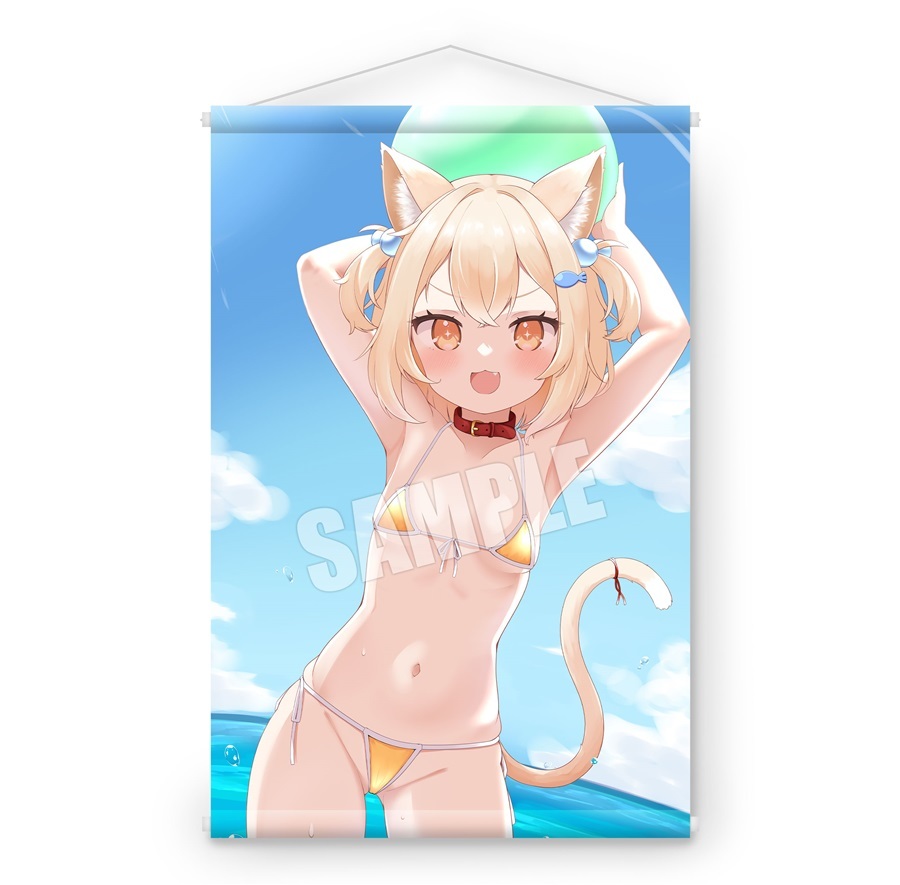 ぽこぽこ先生 描き下ろしB2WスエードタペストリーA【C102カタログ・リストバンド型参加証特典】【正規品未開封】Pokopoko 水着