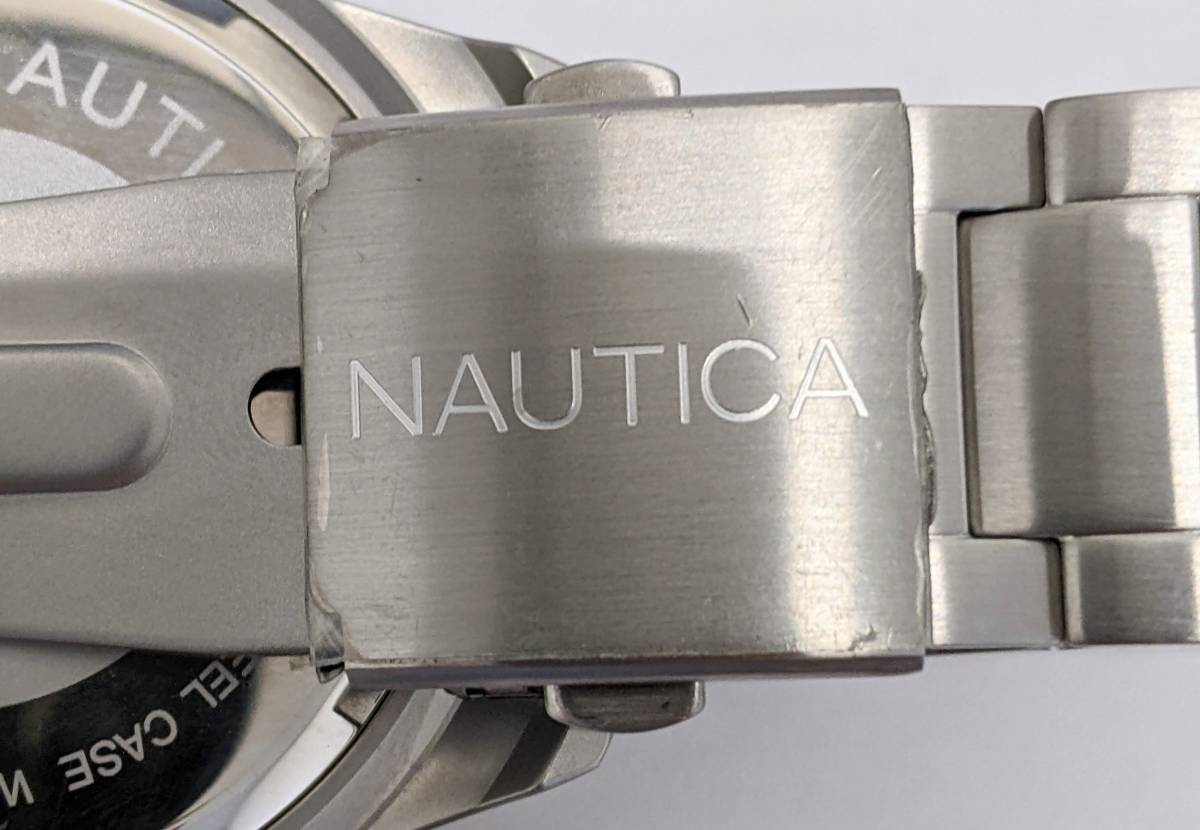 【80】未使用　極美品　NAUTICA　クオーツ　腕時計　NAPPLH004　ブルー文字盤　メンズ　アナログ　3針　SS　デイト付　ケース付_画像6