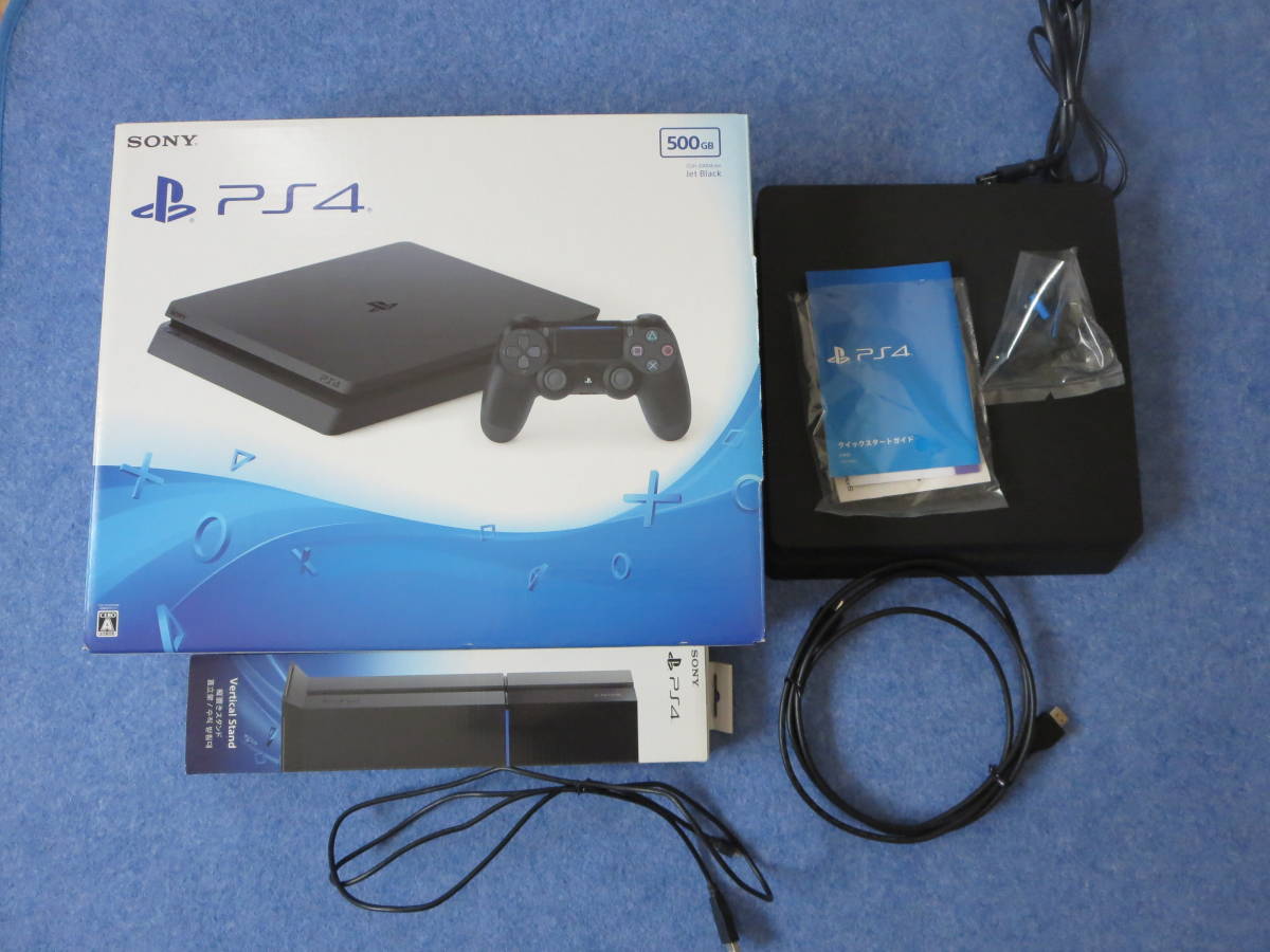 PS4 本体 CUH-2000A 500GB 純正コントローラー3個 社外1個 縦置き