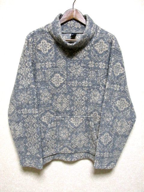 ★USA製★90's OLD GAP オールド ギャップ モックネック 総柄 プルオーバー パイル フリース XL★ドラポケ付き アメリカ製 ビンテージ 美品